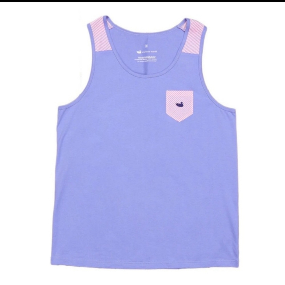 Southern Marsh Jessica Purple Gingham Tank Top XL - Picture 2 of 6
